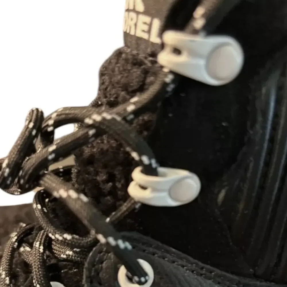 Sorel‎ Brex Cozy Lace Waterproof Boot - Black Sea Salt - Women's US Size 8.5 New